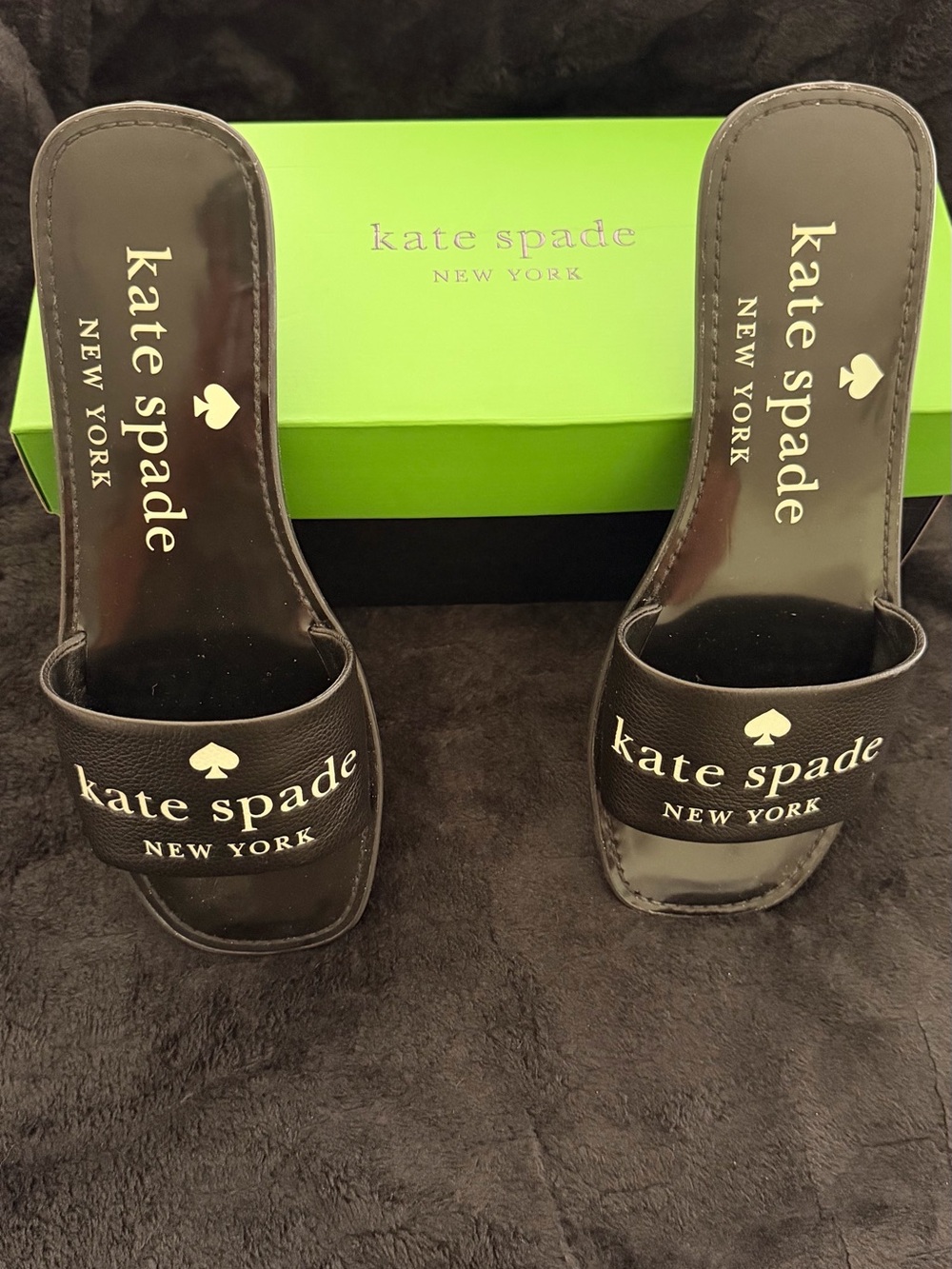 Kate Spade New York Black Logo Slide Sandals - Picture 4 of 5